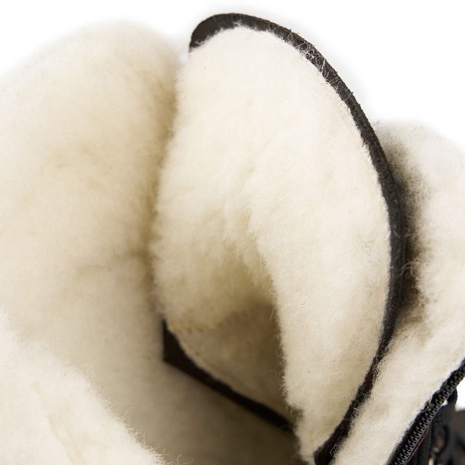 Women's Leather Winter Boots with Sheep Wool Magdalena Gray