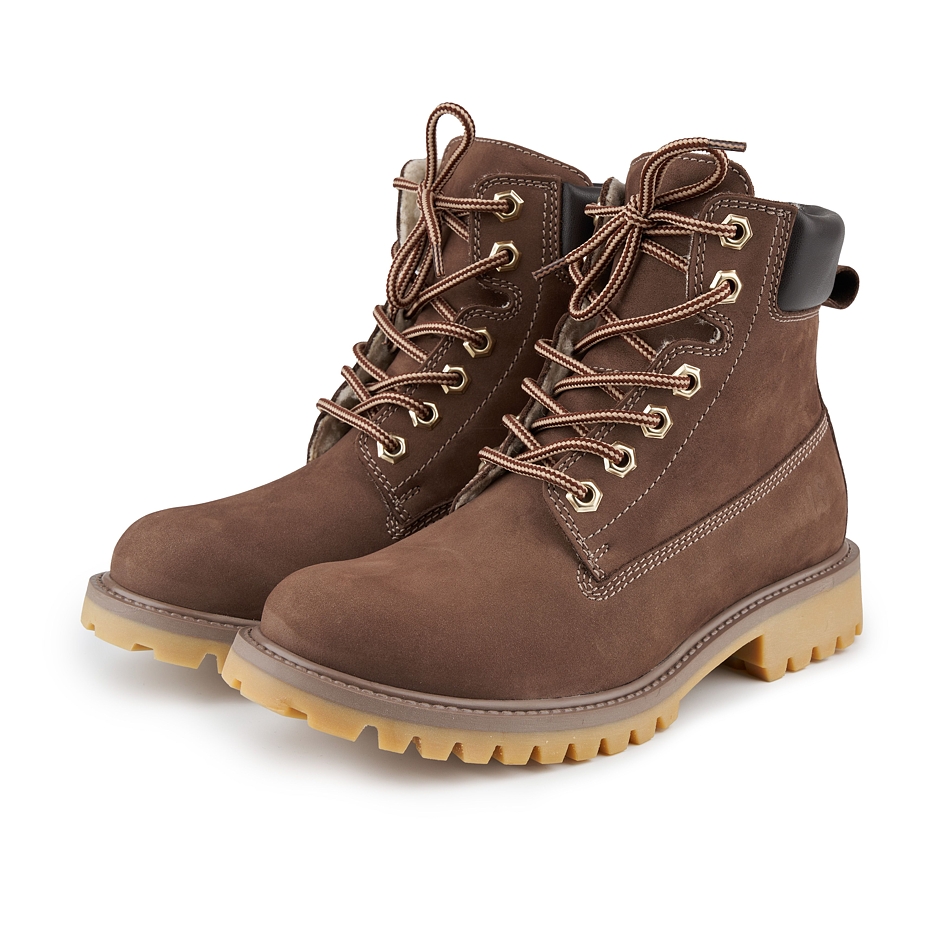 Fluffy farmer's boots Woolee Brown