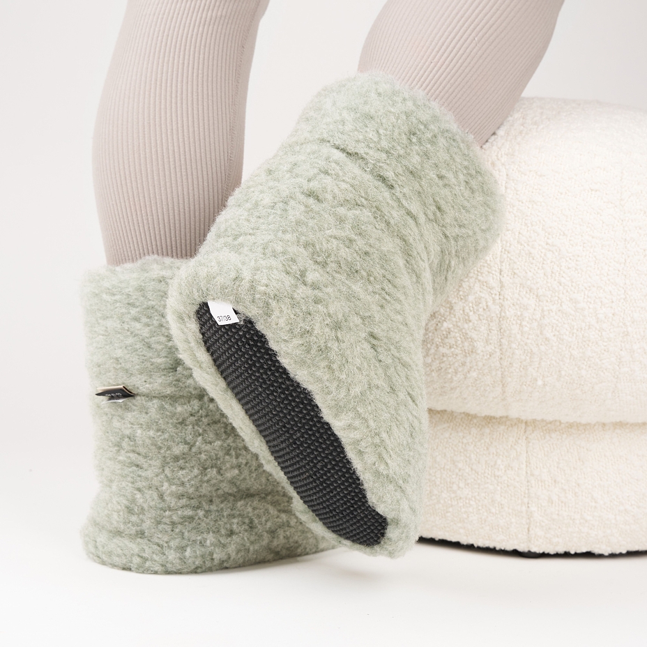 Wool TV Slipper Boots Green