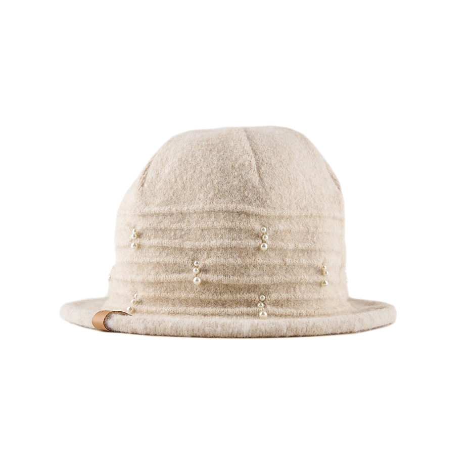 Women's Hat with Sheep Wool Natural