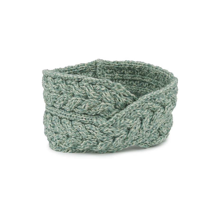 Supersoft Merino wool crossed headband turquoise