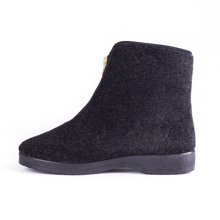Men's Traditional Zip-up Wool Boots Black