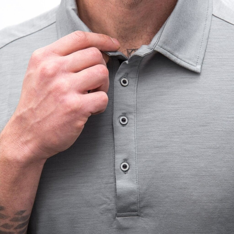 Men's T-shirt with collar Sensor Merino Active POLO gray