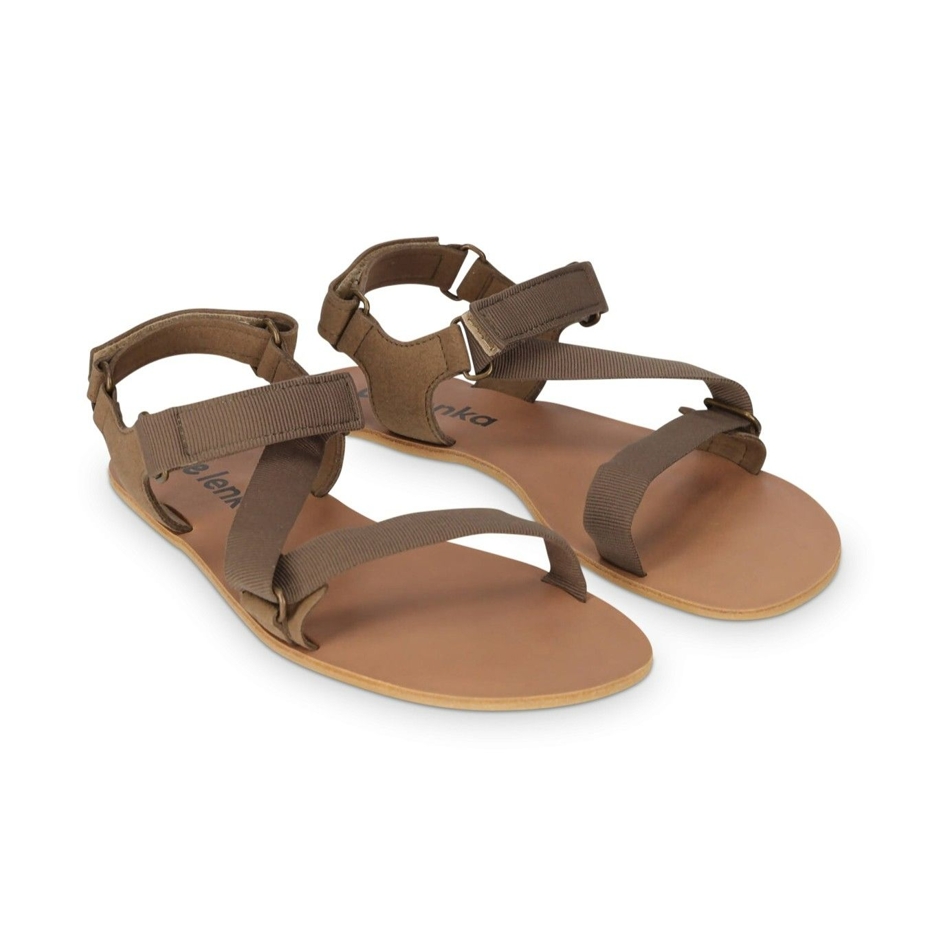 Leather barefoot sandals Be Lenka Flexi olive