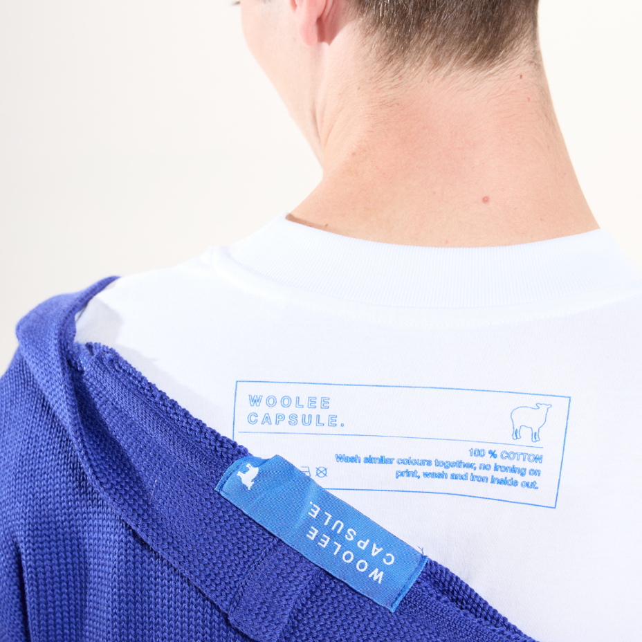 Merino Woolee Capsule wool cardigan blue