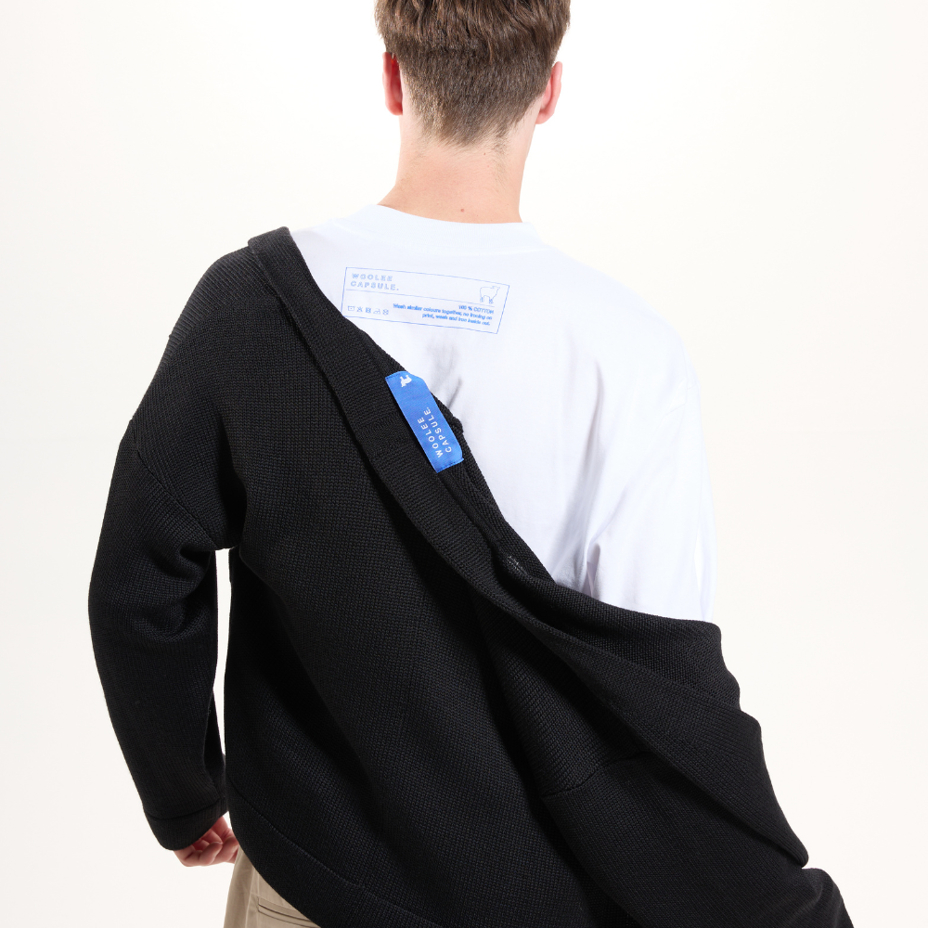 Merino Woolee Capsule wool cardigan black
