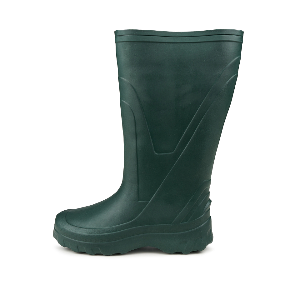 Men's high wellies with wool insole green