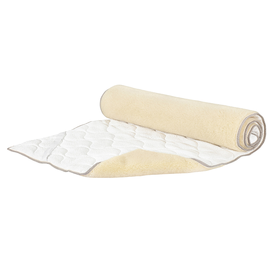 Reversible mattress protector with sheep wool and cooling side 90x200