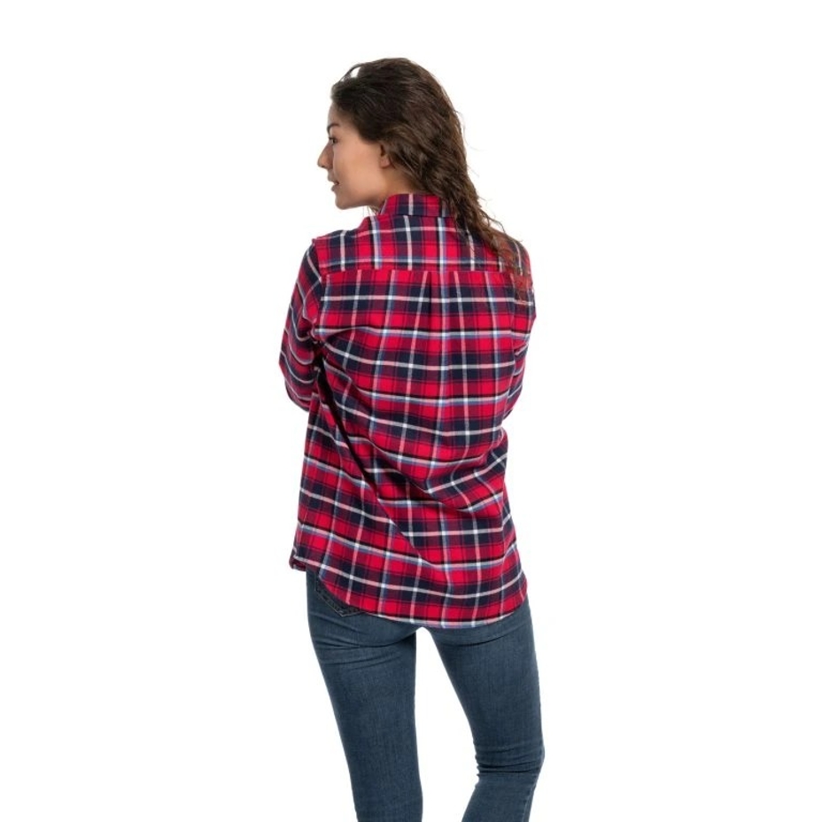 Women's checkered flannel shirt red