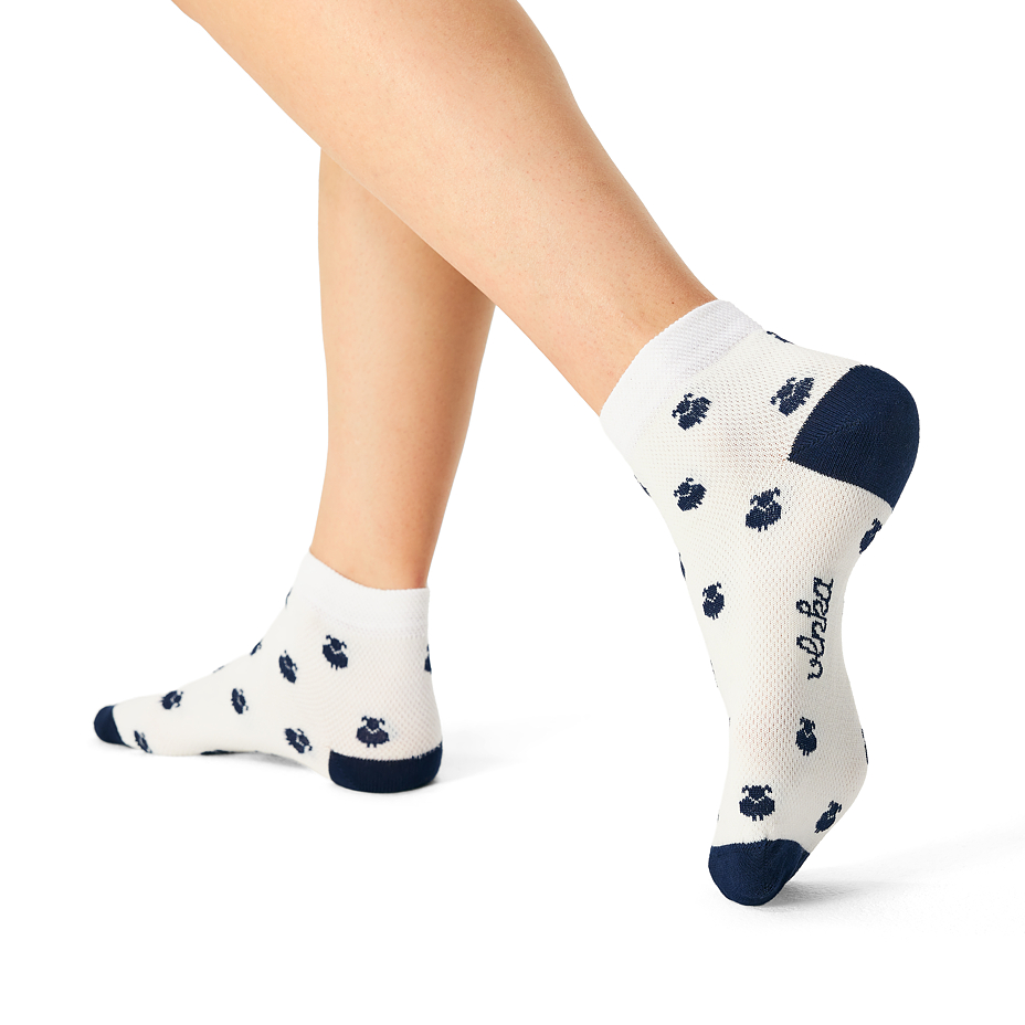 Merino Summer Ankle Socks Blue Sheep