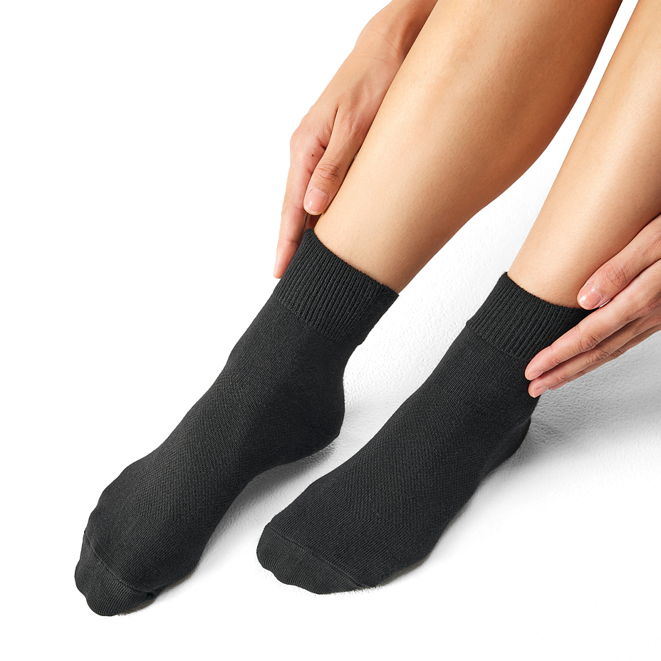 Medical cotton antibacterial socks with silver, black