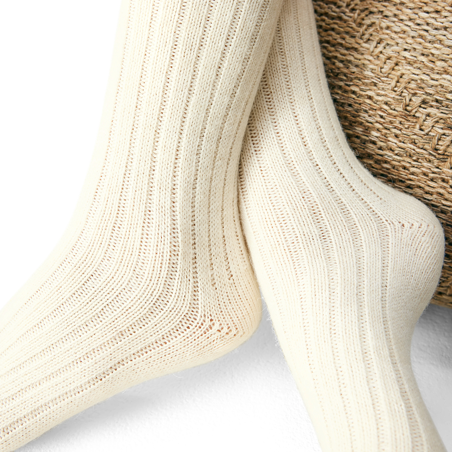 Loose Top Merino Socks White