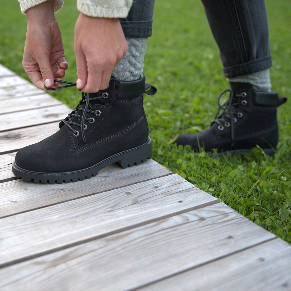 Women's leather farmer's boots Woolee black