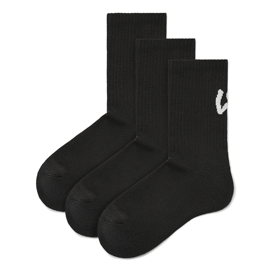3 pairs of soft-footfall cotton socks black