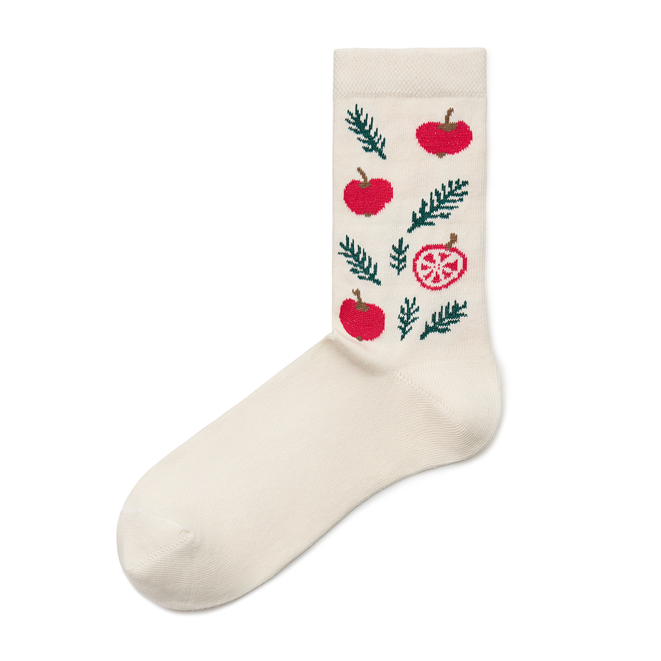 Christmas cotton socks apples