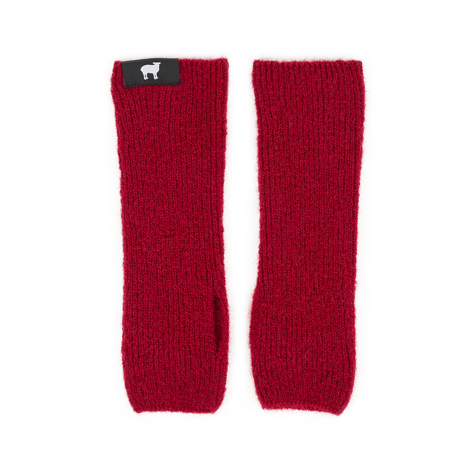 Mohair winter arm warmers Woolee Capsule red