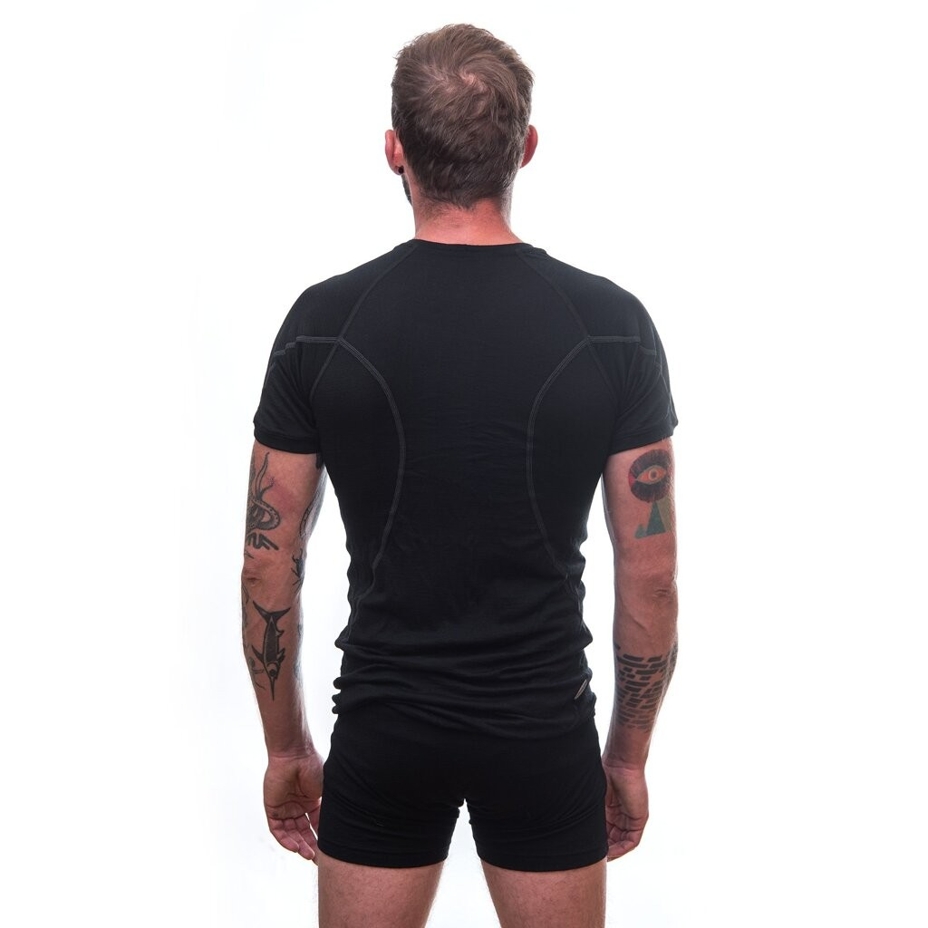 Men's functional short sleeve T-shirt Sensor Merino Active black