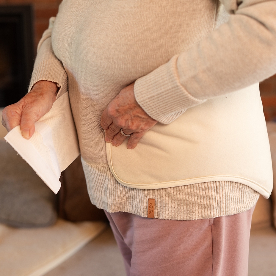 Merino wool elastic warming belt natural