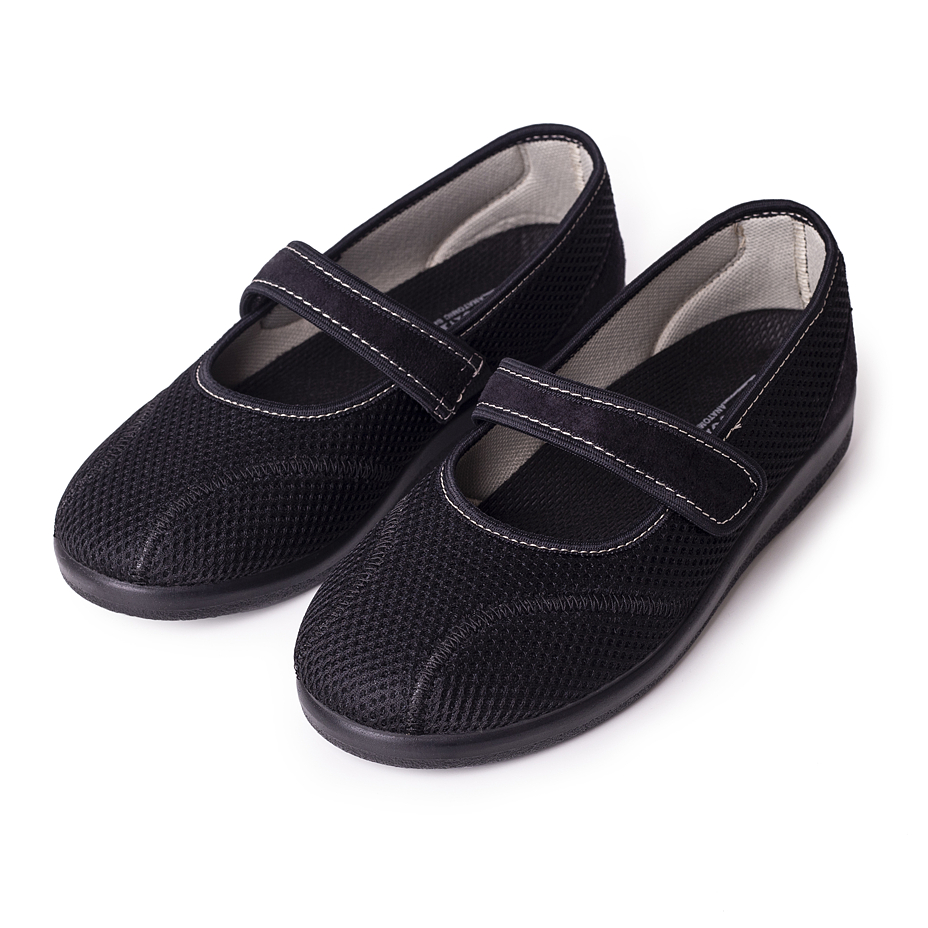 Women's Comfort Ballerina Velcro Pumps Black