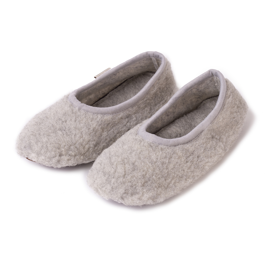 Wool Ballerina Pumps Grey