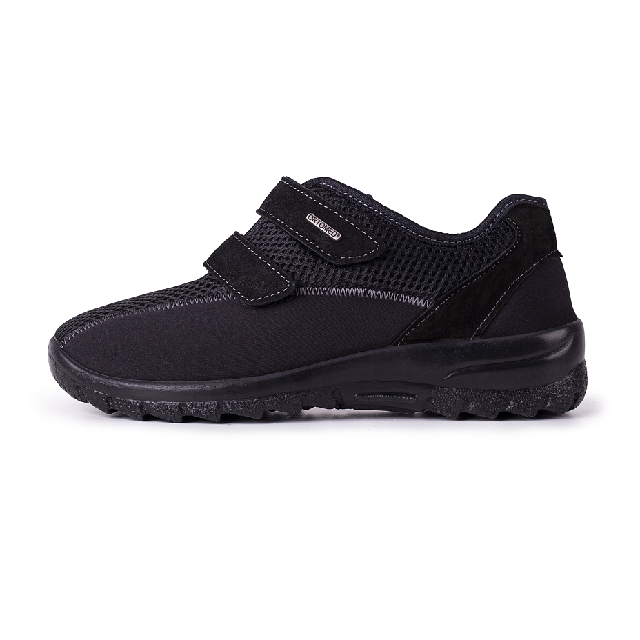 Women's breathable orthopedic sneakers with velcro Black