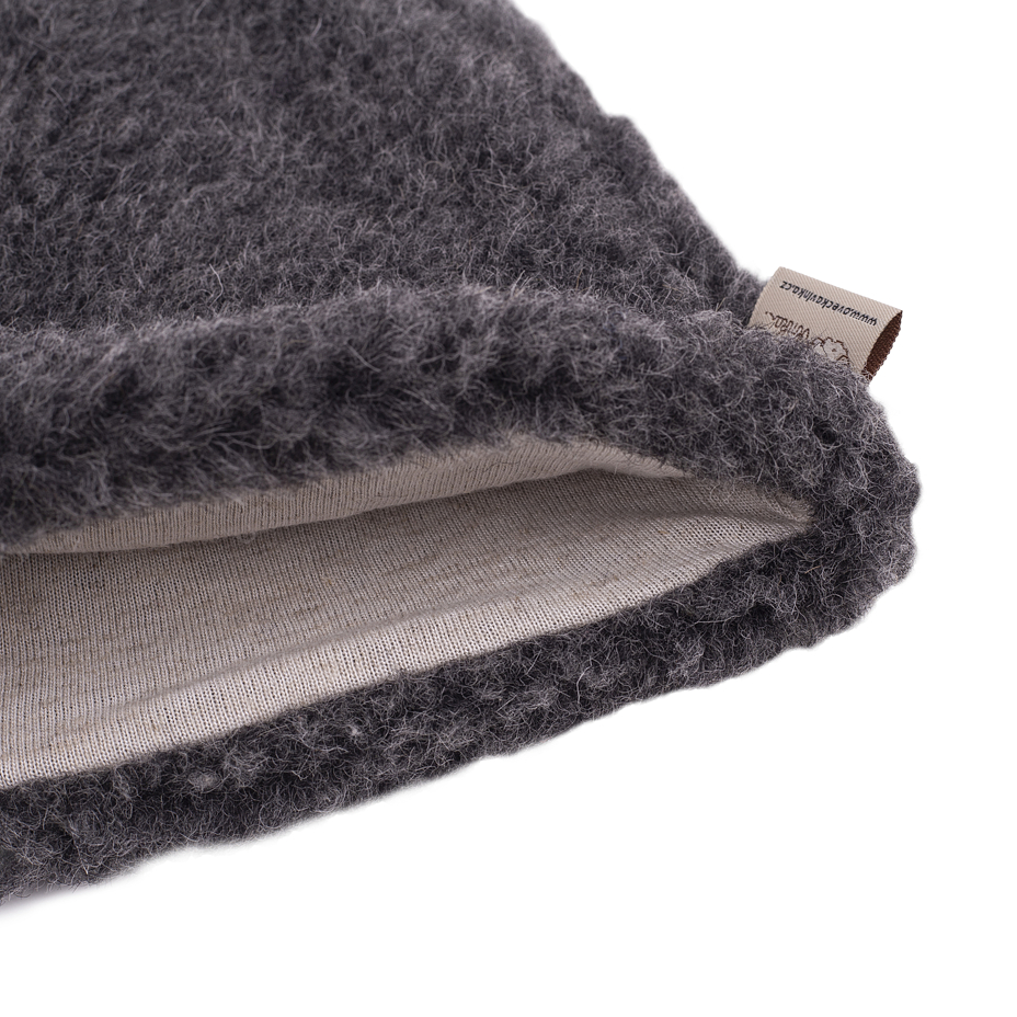 Wool Hat with Lining Dark Grey