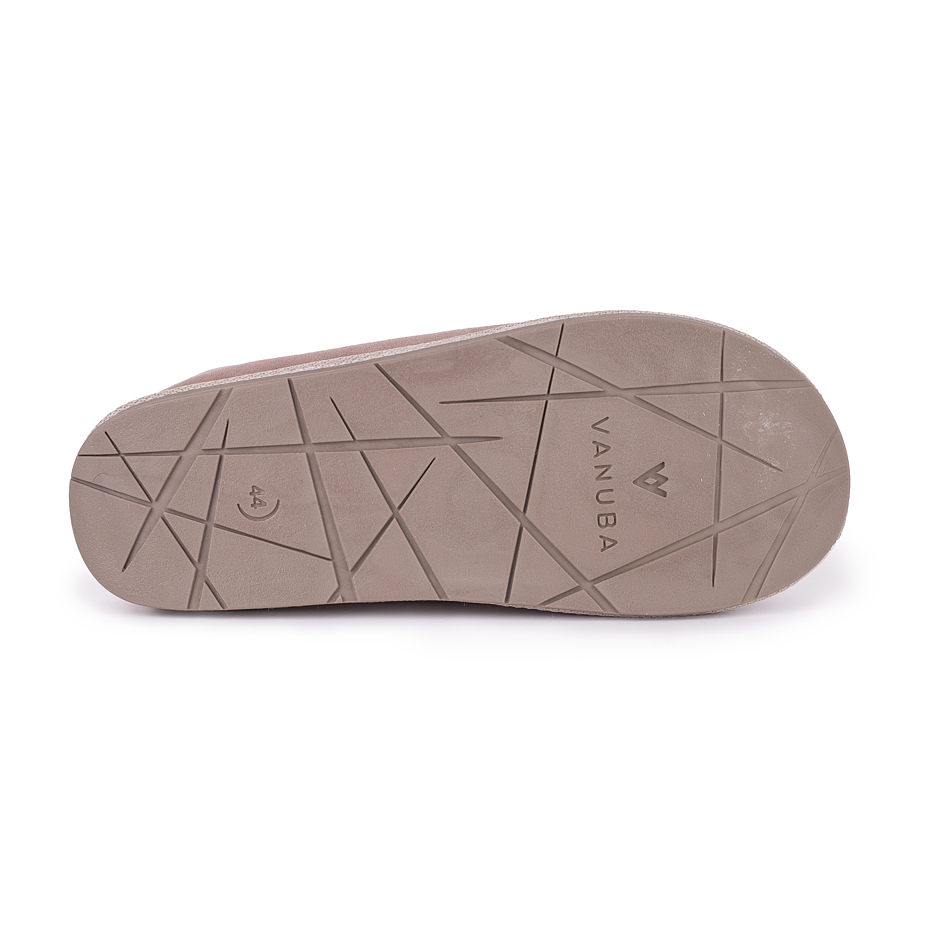 Men's Erik Leather Slippers with Wool Lining Beige