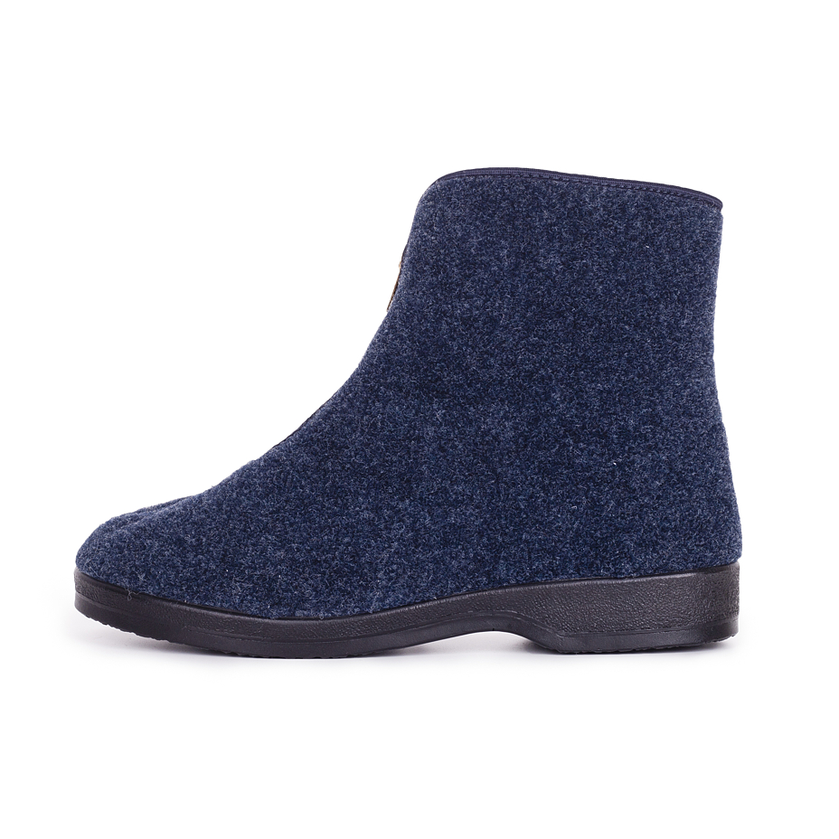 Men's Traditional Zip-up Wool Boots Blue