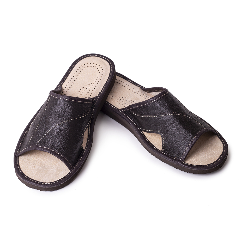 Men's Open-Toe Leather Summer Slip-on Shoes