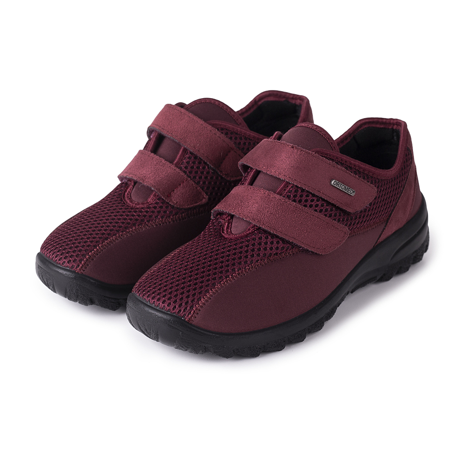 Women's breathable velcro sneakers with gel insole -  Red