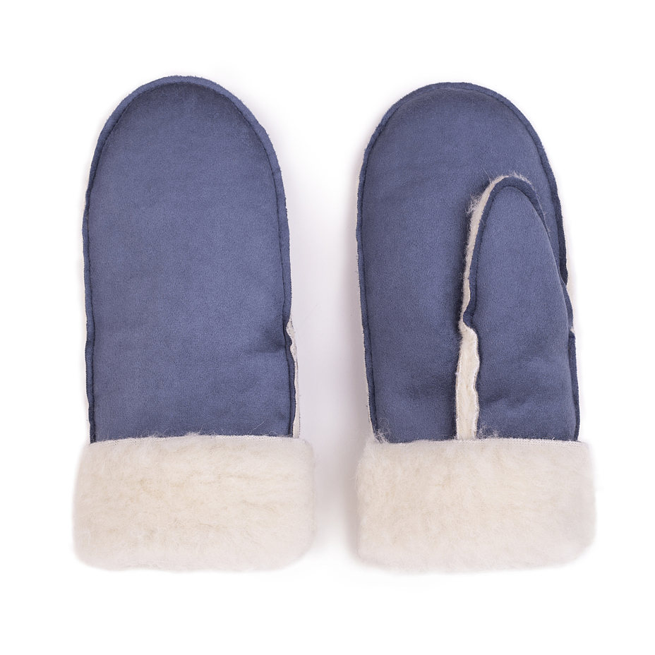 Wool velour mittens Blue