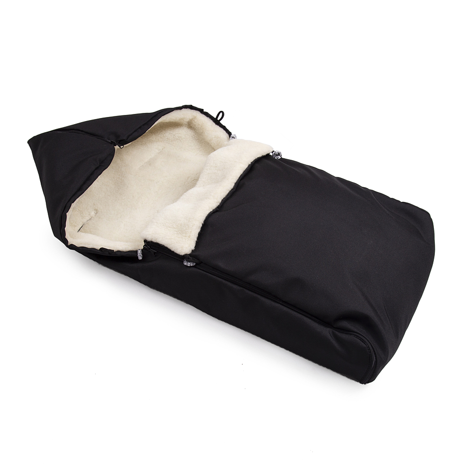 Footmuff with Wool Lining Black