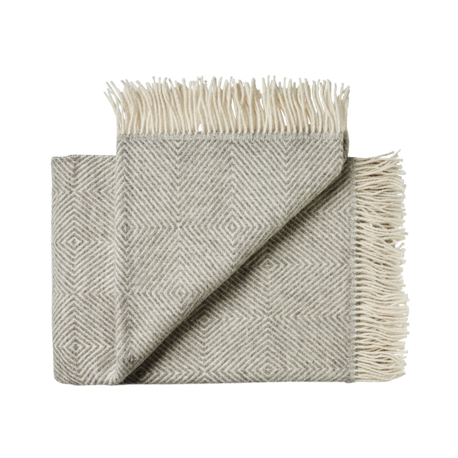 Wool Throw Diamond Grey