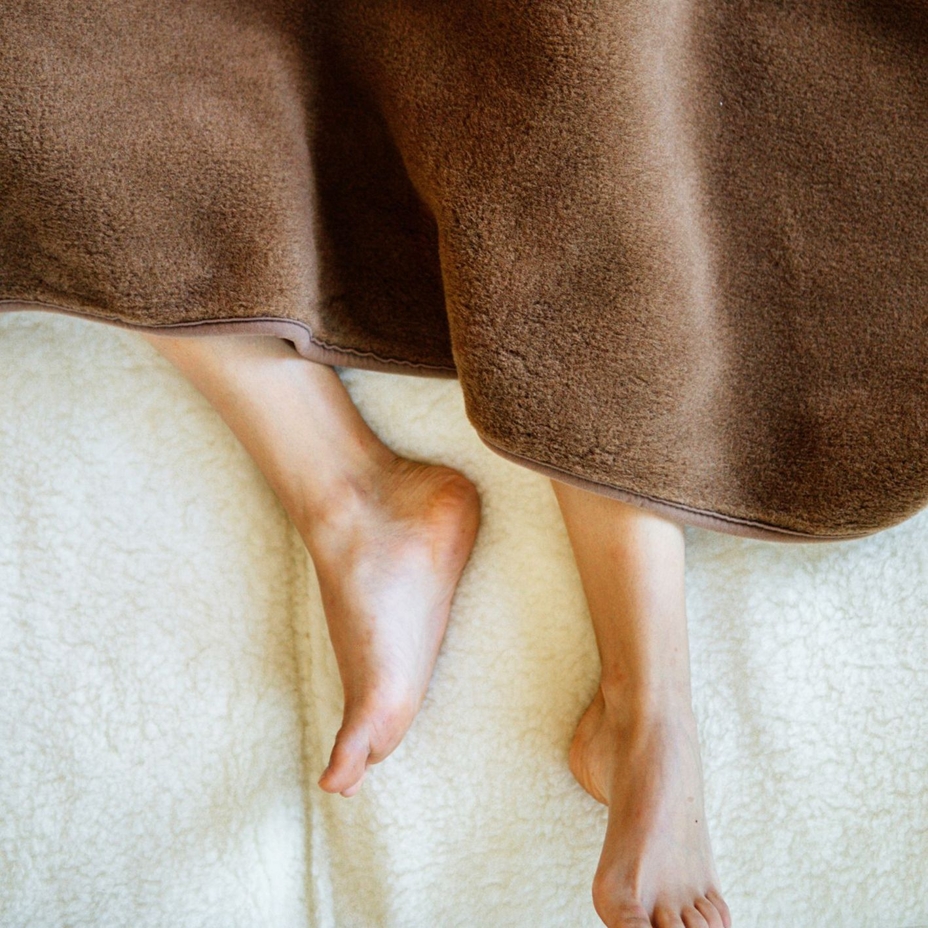 Single-Layer Wool Blanket Brown