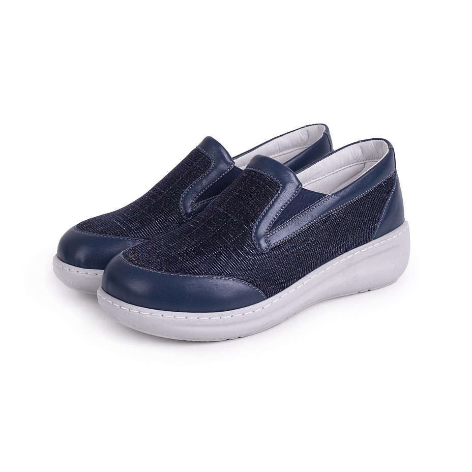 Women's leather ballerina Jolana Blue