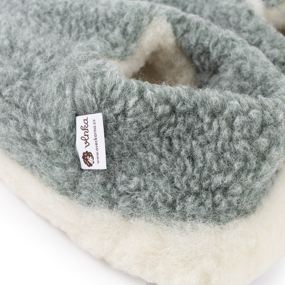 Wool ankle slipper boots Green