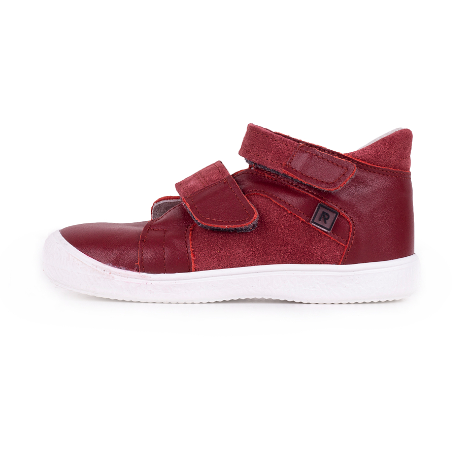 Kids’ Kiki Leather Velcro Sneakers Red