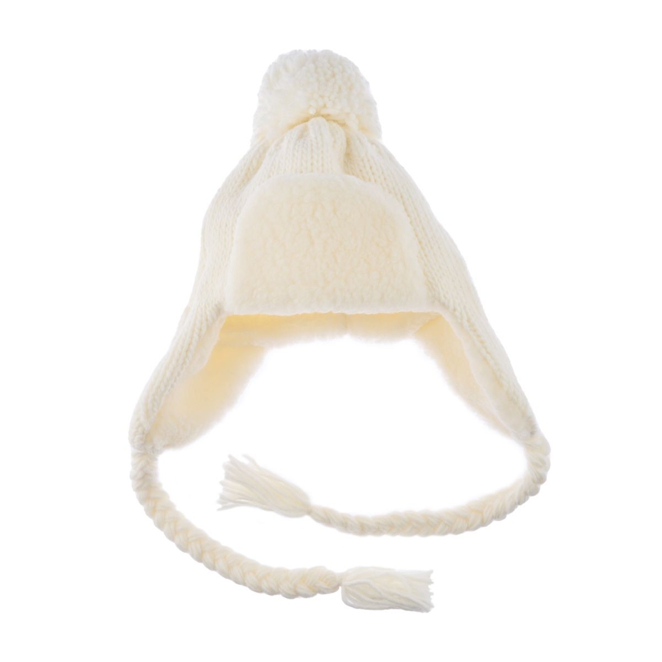 Vlnka Kids’ Wool Hat with Earflaps V17 Natural