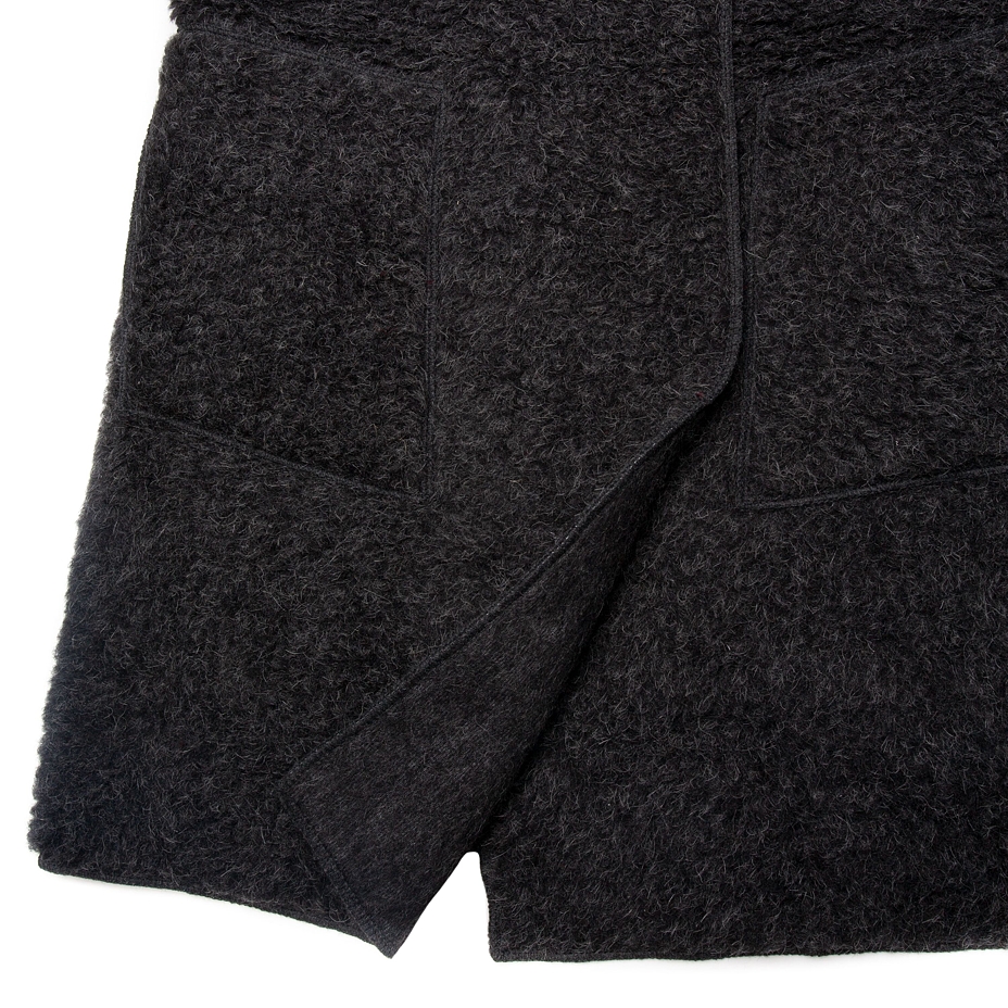 Sheep wool wrap vest Black