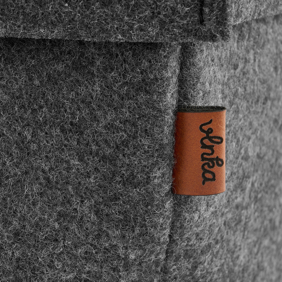 Felt Storage Basket Round Black