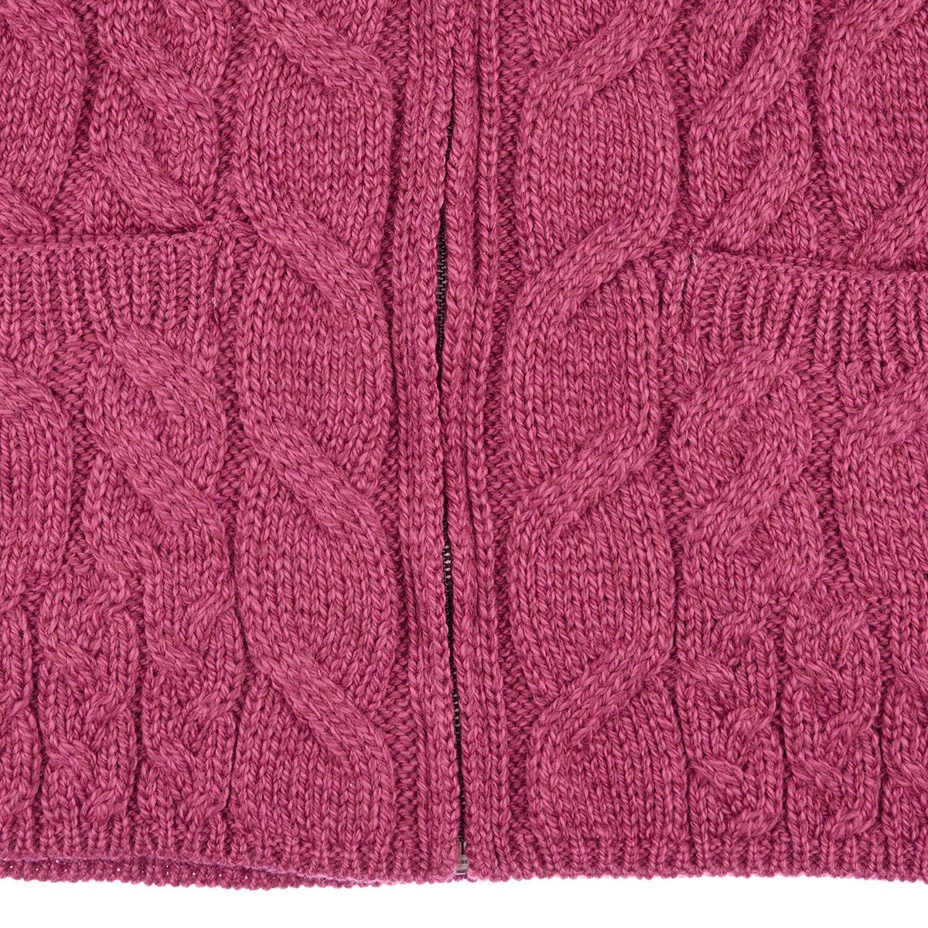 Women's Supersoft Merino wool sweater with zipper red