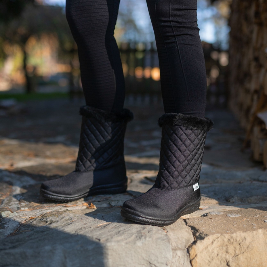 Women's Quilted Snow Boots Black