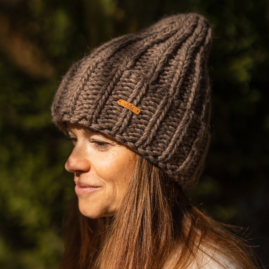 Vlnka Wool Beanie V07 Brown