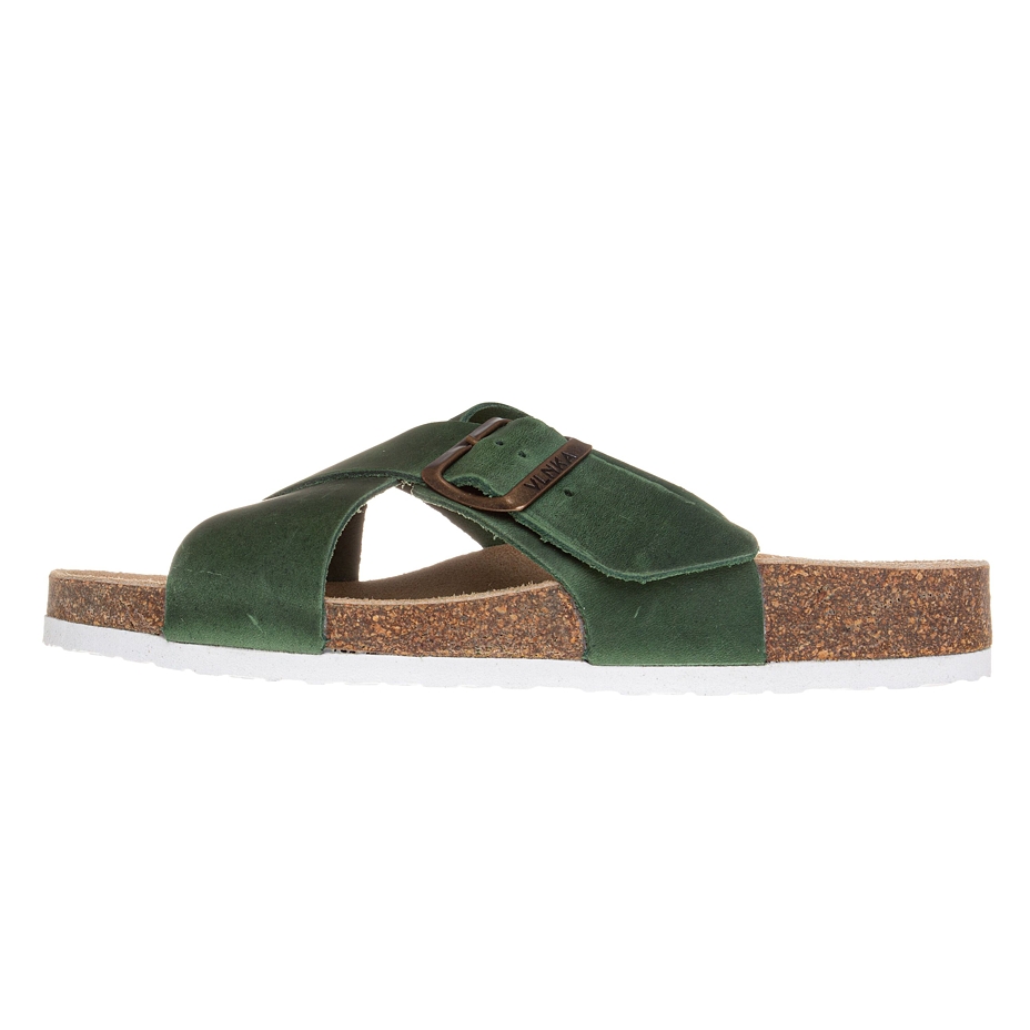 Women's anatomical cork slip-ons “Martina“ Green