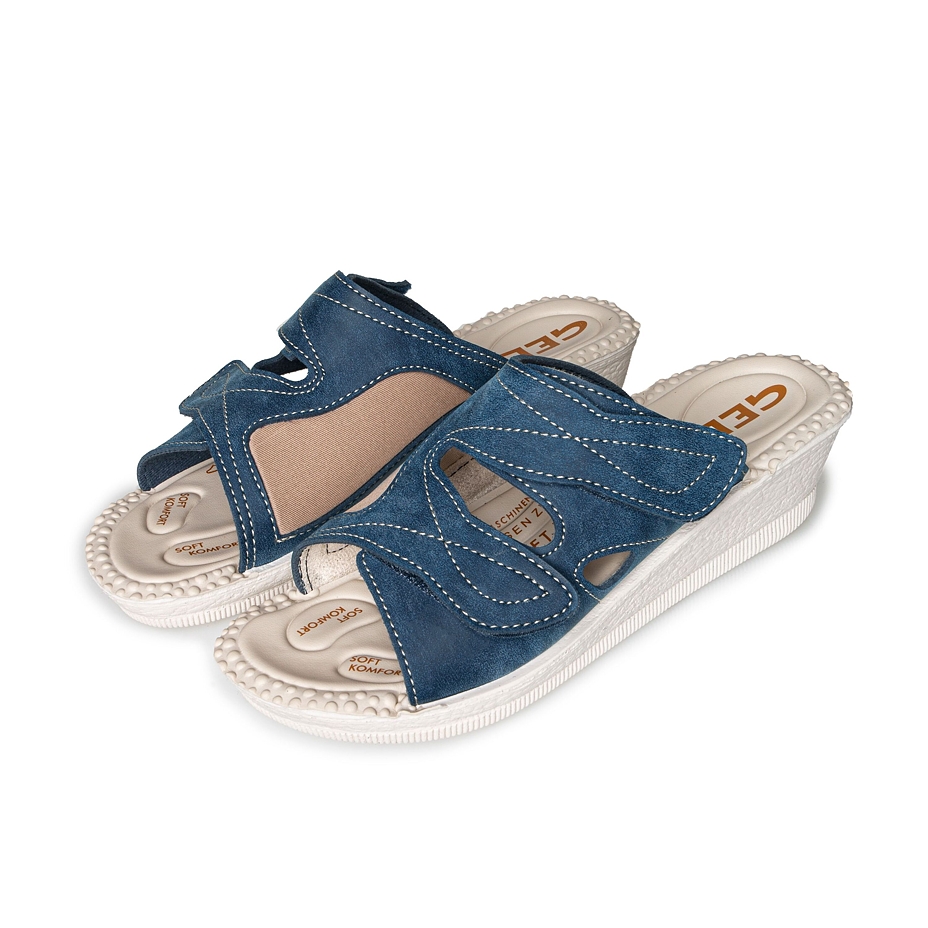 Women's gel insole slippers for bunions Milada Blue