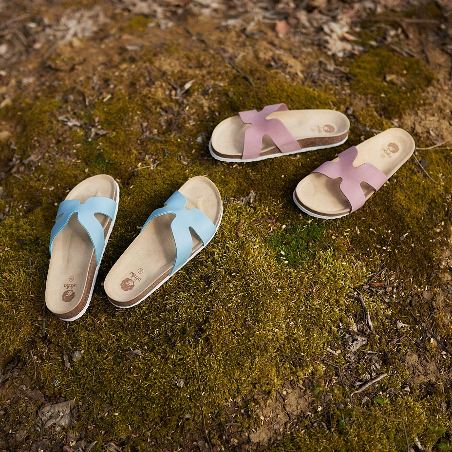 Women’s Zora Orthopaedic Cork Sliders Blue