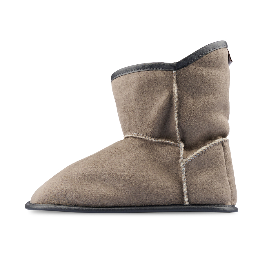 Slipper Boots with Wool Lining Grey