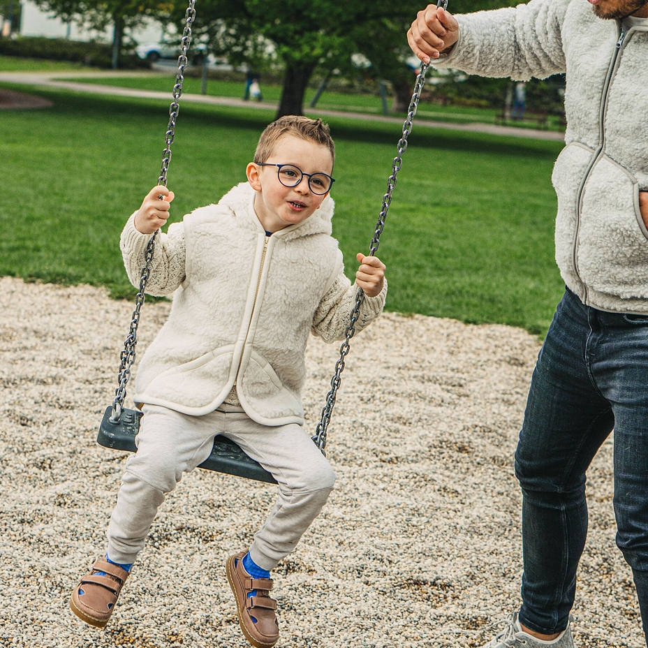 Kids’ Hooded Wool Vest Natural