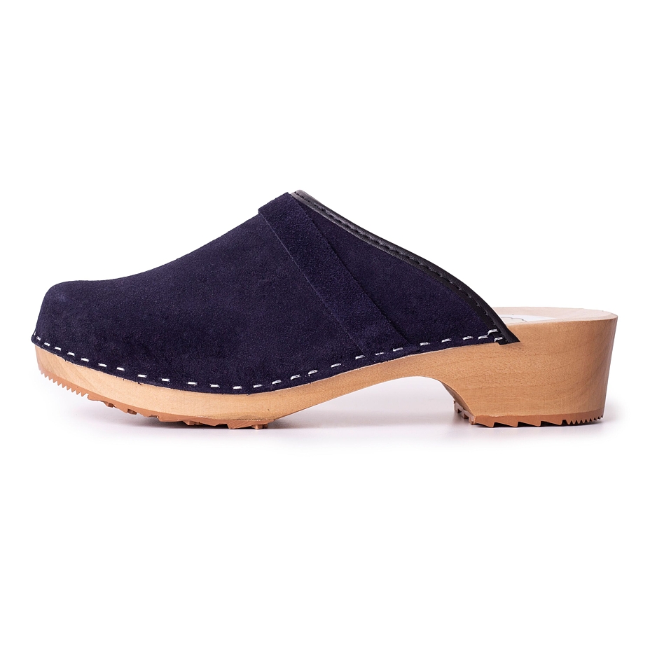 Women's Brushed Leather Anatomic Clogs Blue