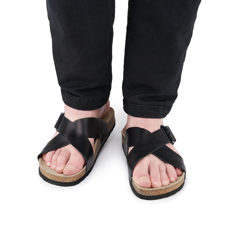 Men's anatomical cork slip-ons Martin Black